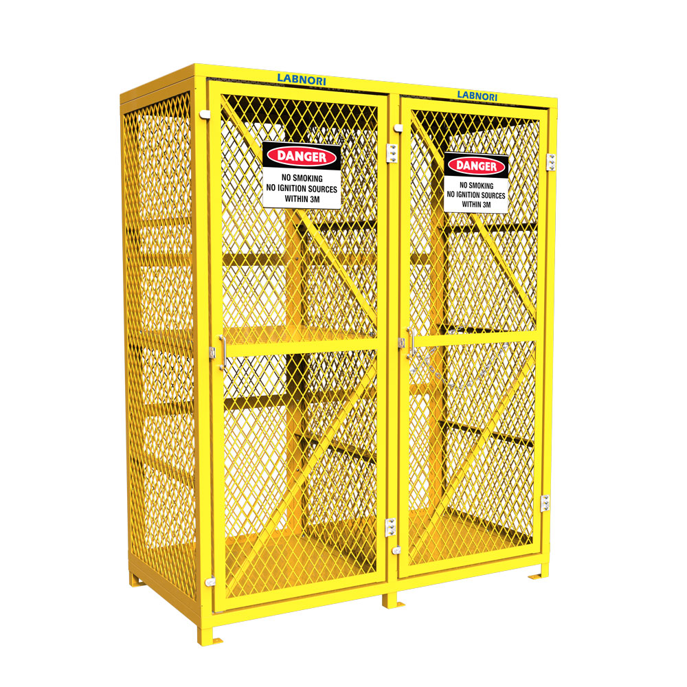Forklift & Gas Cylinder Storage Cage. 3 Storage Levels Up To 8 Forklift & 9 G-Sized Cylinders