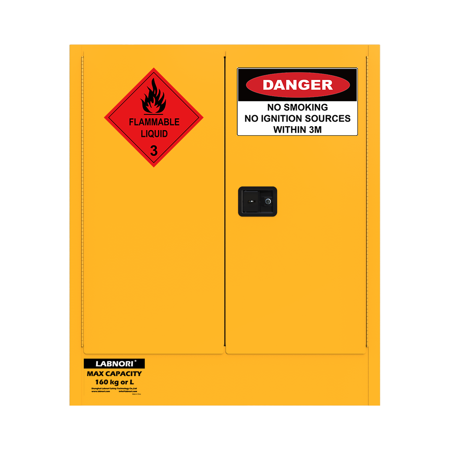 AS1940 Flammable Liquids Storage Cabinet 160L 2 Doors 2 Shelves