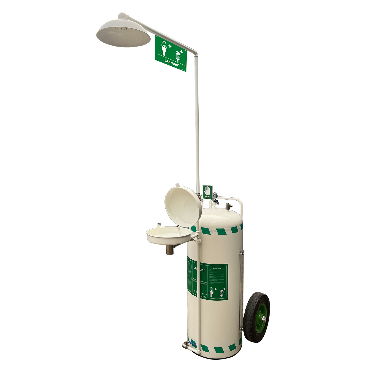 140L Portable Self-Contained Emergency Shower and Eyewash with Dust Cover