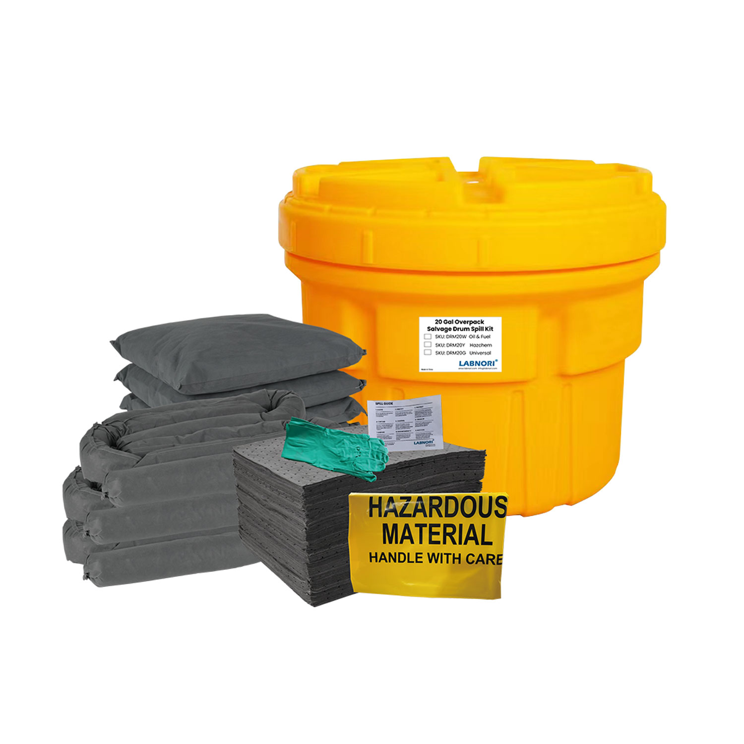 Universal 20 Gallon/114L Overpack Salvage Drum Spill Kit