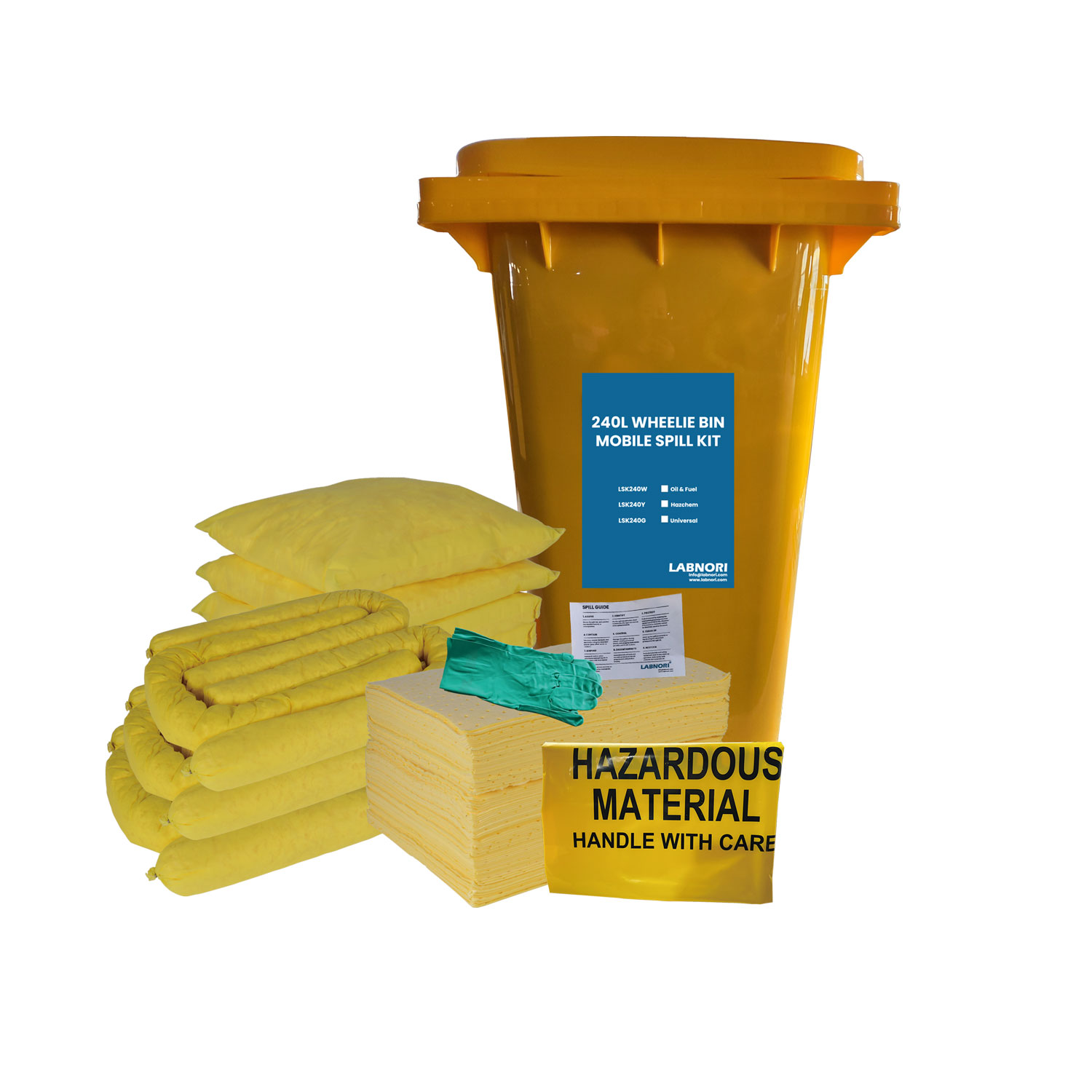 240L Hazchem Wheelie Bin Mobile Spill Kit