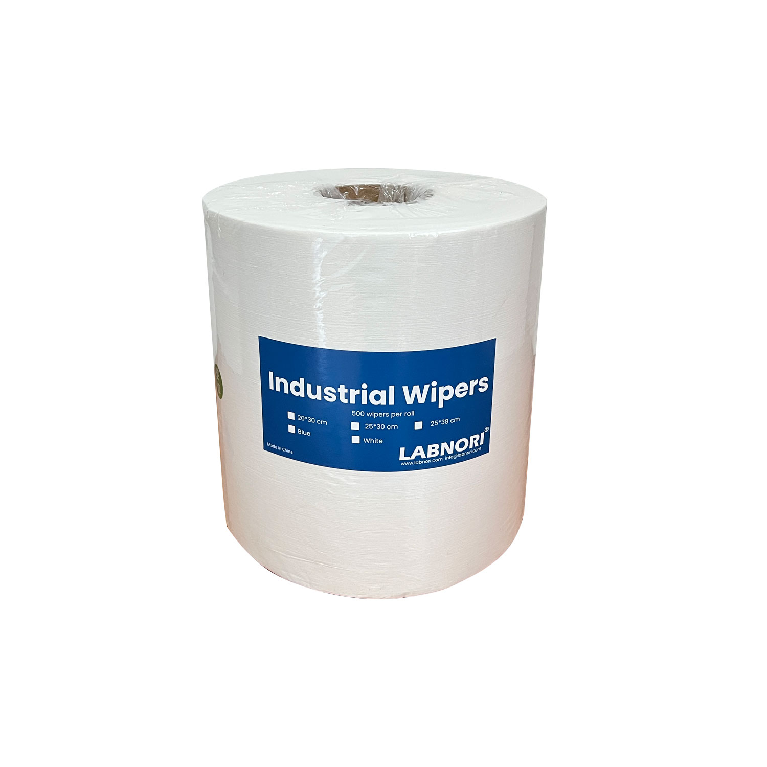 Industrial Cleaning Wipers 25x30cm, 500 wipers/roll, White