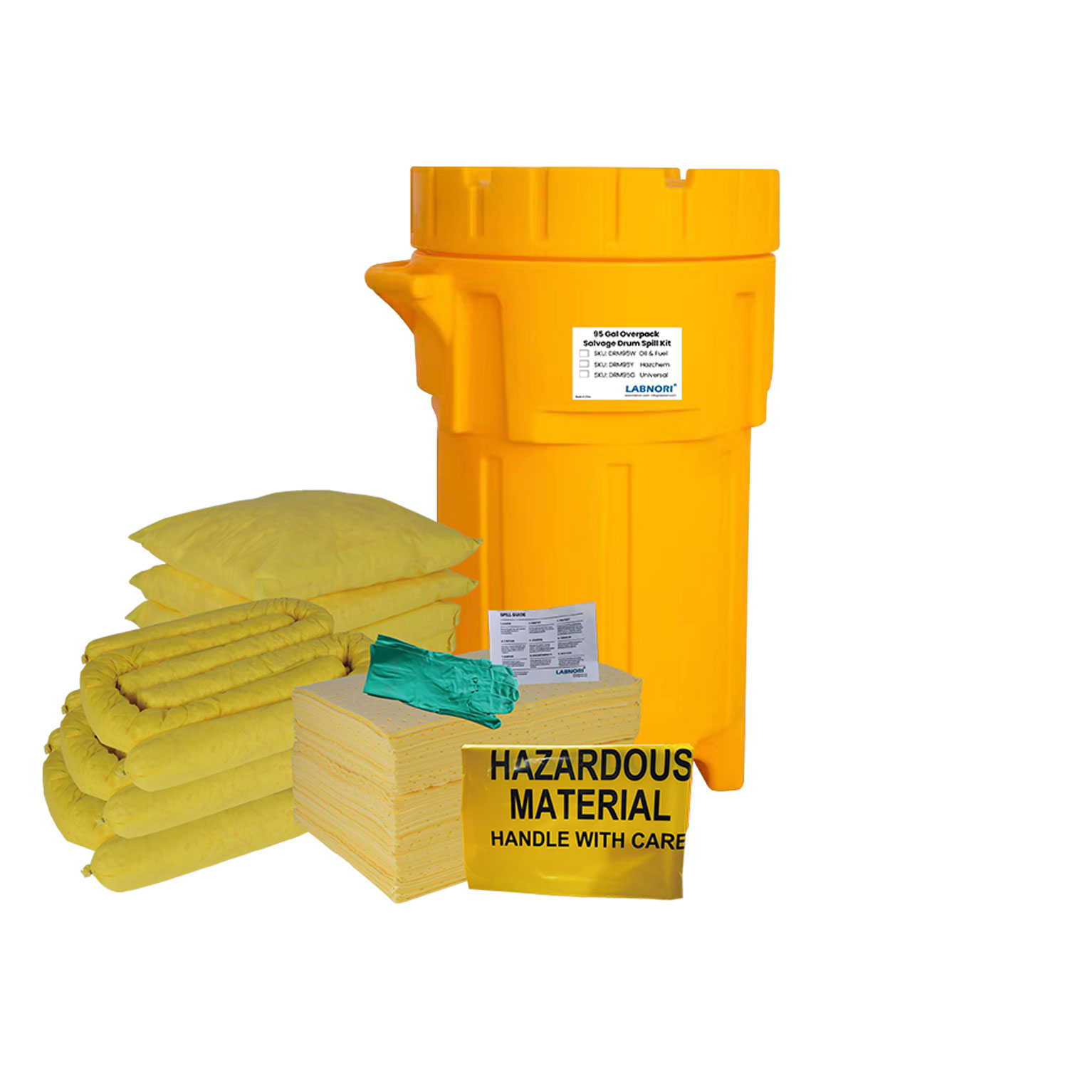 Chemical 95 Gallon / 360 Litre Wheeled Overpack Salvage Drum Spill Kits