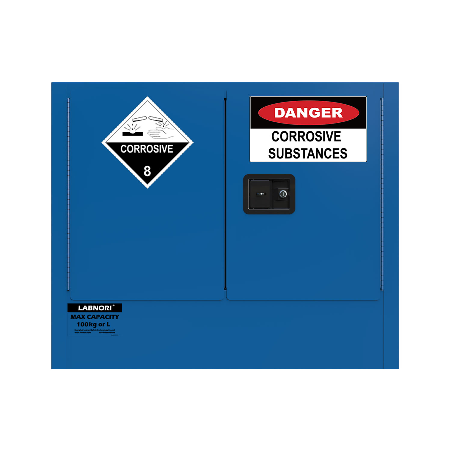 AS3780 Corrosive Substances Cabinet 100L 2 Doors 2 Shelves