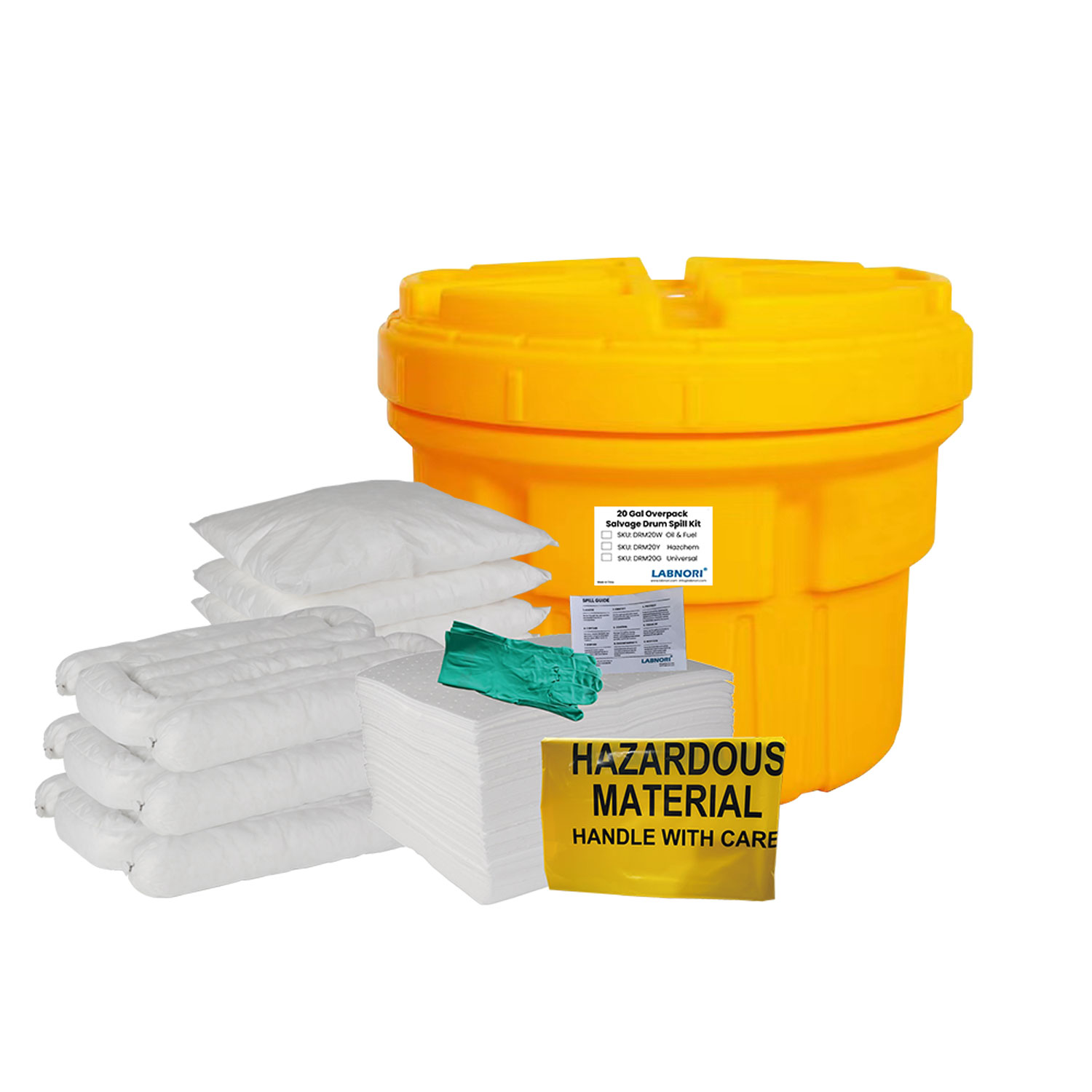 Oil and Fuel 20 Gallon / 114 Litre Overpack Salvage Drum Spill Kit