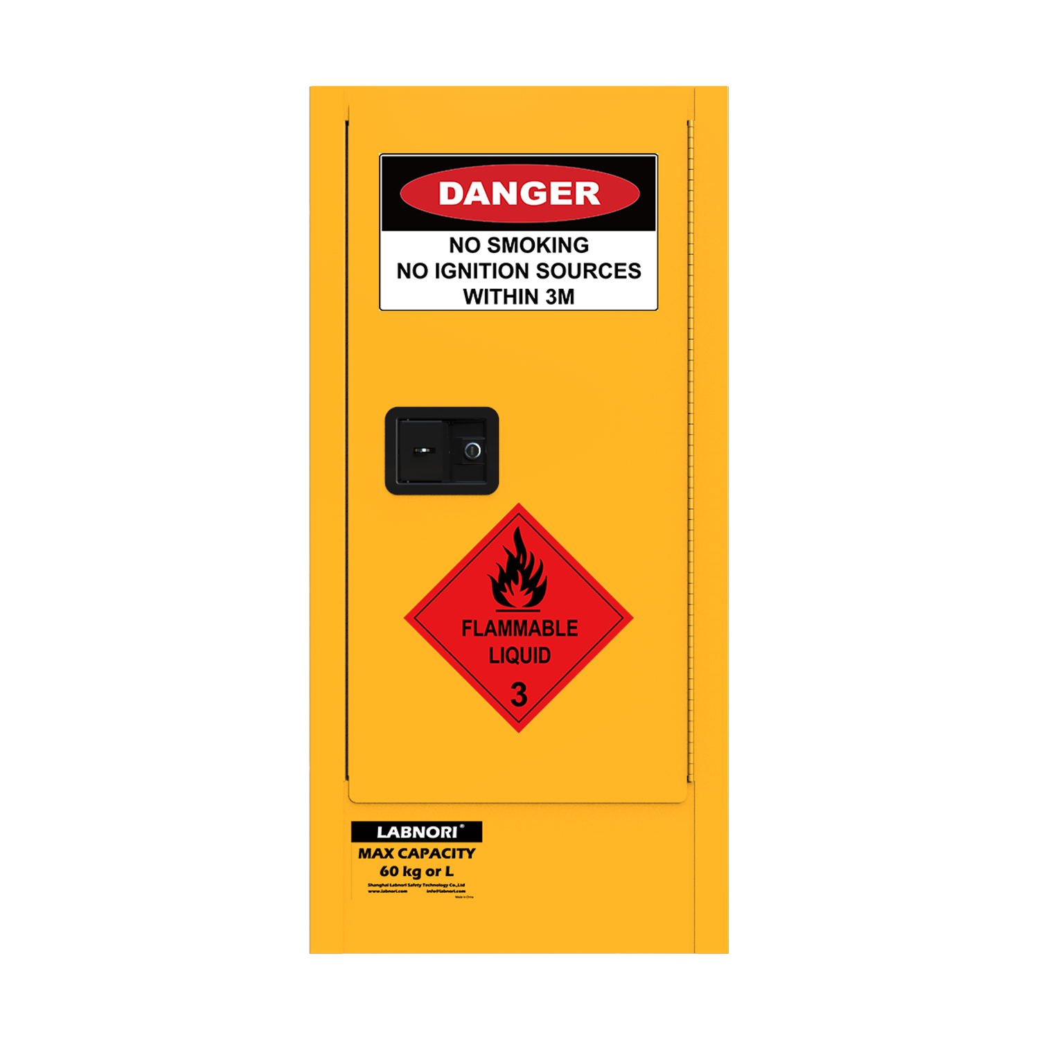 AS1940 Flammable Liquids Storage Cabinet 60L 1 Door 2 Shelves