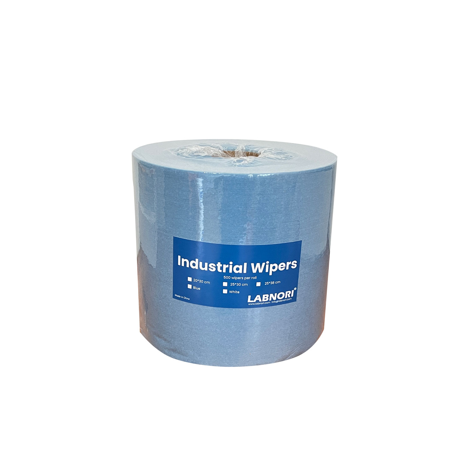 Industrial Cleaning Wipers 25x38cm, 500 wipers/roll, Blue