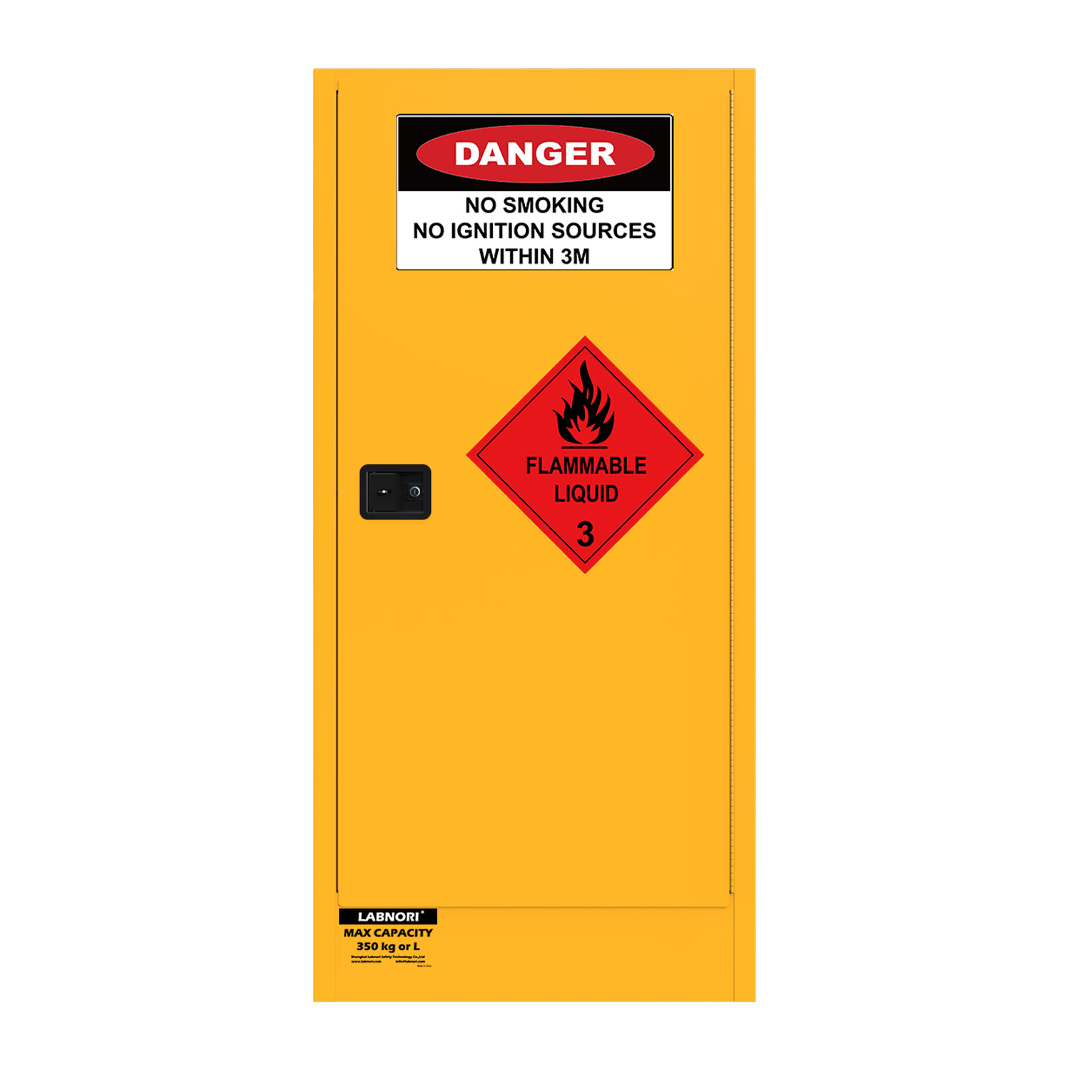 AS1940 Flammable Liquids Storage Cabinet 350L 1 Door 3 Shelves