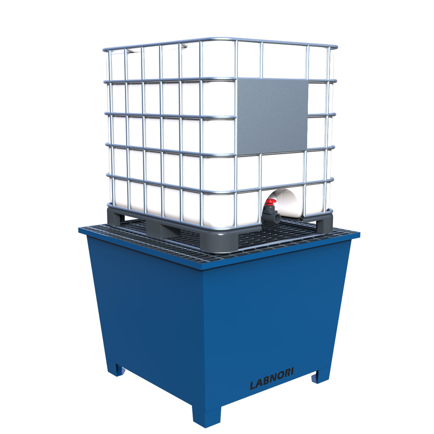 Single IBC Galvanized Steel Spill Pallet, Capacity 1250 L