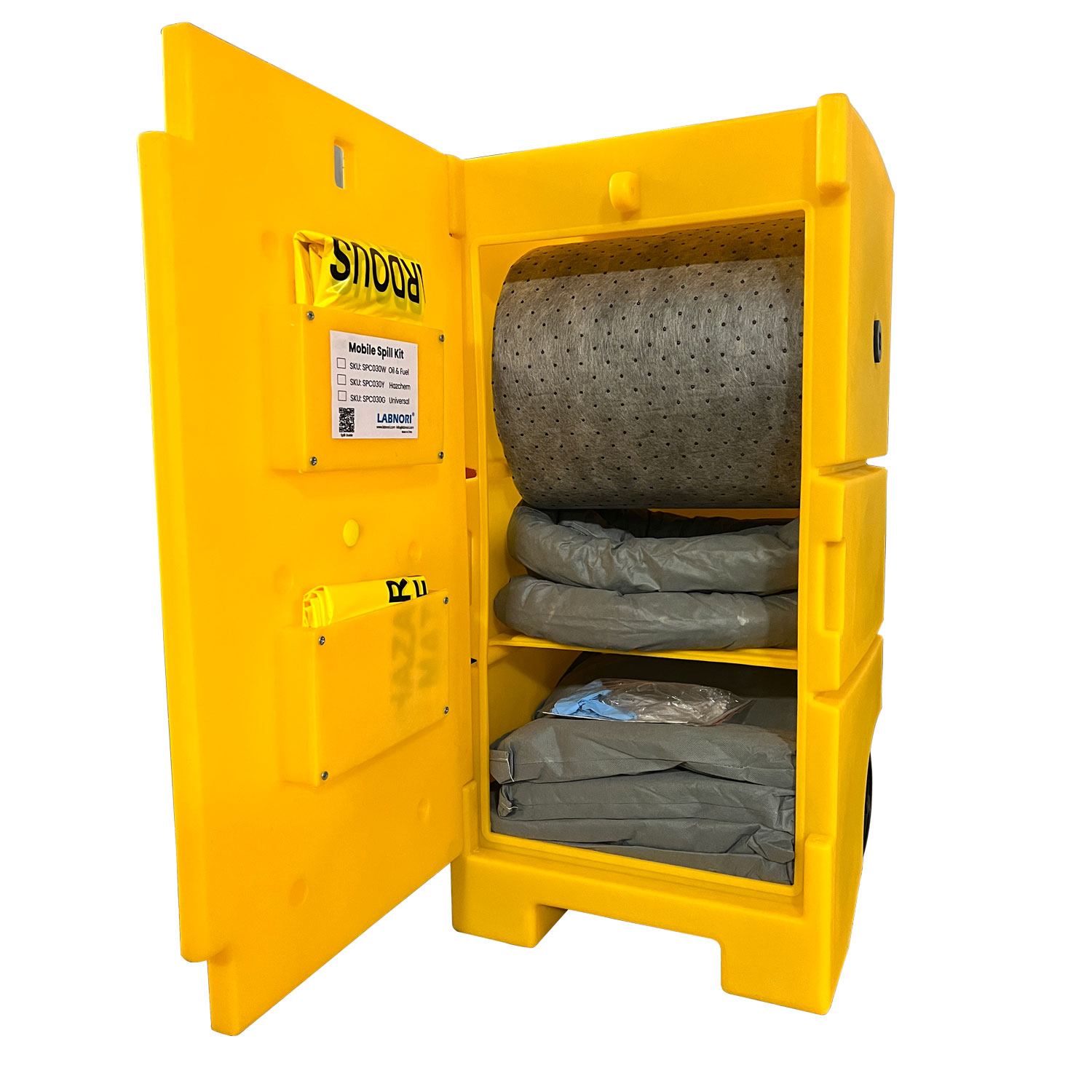 Universal Mobile Spill Kit Cabinet - 30Gallon